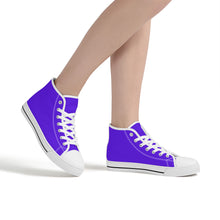 Load image into Gallery viewer, Ti Amo I love you - Exclusive Brand - Dark Purple- High-Top Canvas Shoes ⁶- White Soles
