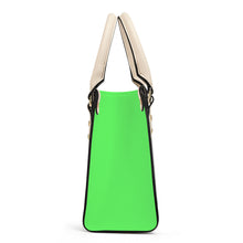 Load image into Gallery viewer, Ti Amo I love you - Exclusive Brand - Screaming Green - Luxury Womens PU Tote Bag - Cream Straps
