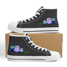 Load image into Gallery viewer, Ti Amo I love you  - Exclusive Brand - Shark - 3 Owls - High-Top Canvas Shoes - White Soles
