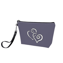 Load image into Gallery viewer, Ti Amo I love you- Exclusive Brand - Dolhpin - Double White Heart - Sling Cosmetic Bag
