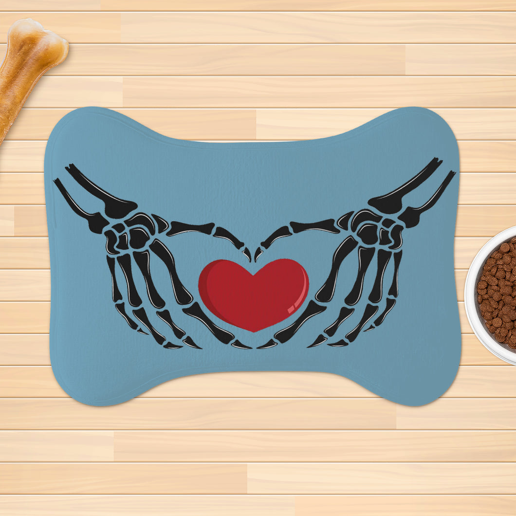 Ti Amo I love you - Exclusive Brand - Glacier - Skeleton Hands with Heart  - Big Paws Pet Rug