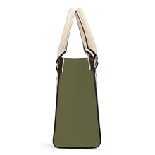 Load image into Gallery viewer, Ti Amo I love you - Exclusive Brand - Olive Branch - Luxury Womens PU Tote Bag - Cream Straps
