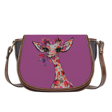 Load image into Gallery viewer, Ti Amo I love you - Exclusive Brand - Cannon Pink - Giraffe- Saddle Bag
