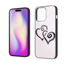 Load image into Gallery viewer, Ti Amo I love you - Exclusive Brand - Prim -Double Black Heart -  iPhone 14 Glass Case (3 cameras)
