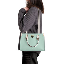 Load image into Gallery viewer, Ti Amo I love you - Exclusive Brand - Sea Mist- Luxury Womens PU Tote Bag - Cream Straps
