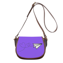 Load image into Gallery viewer, Ti Amo I love you - Exclusive Brand - Heliotrope 3 - Paper Airplane - Saddle Bag
