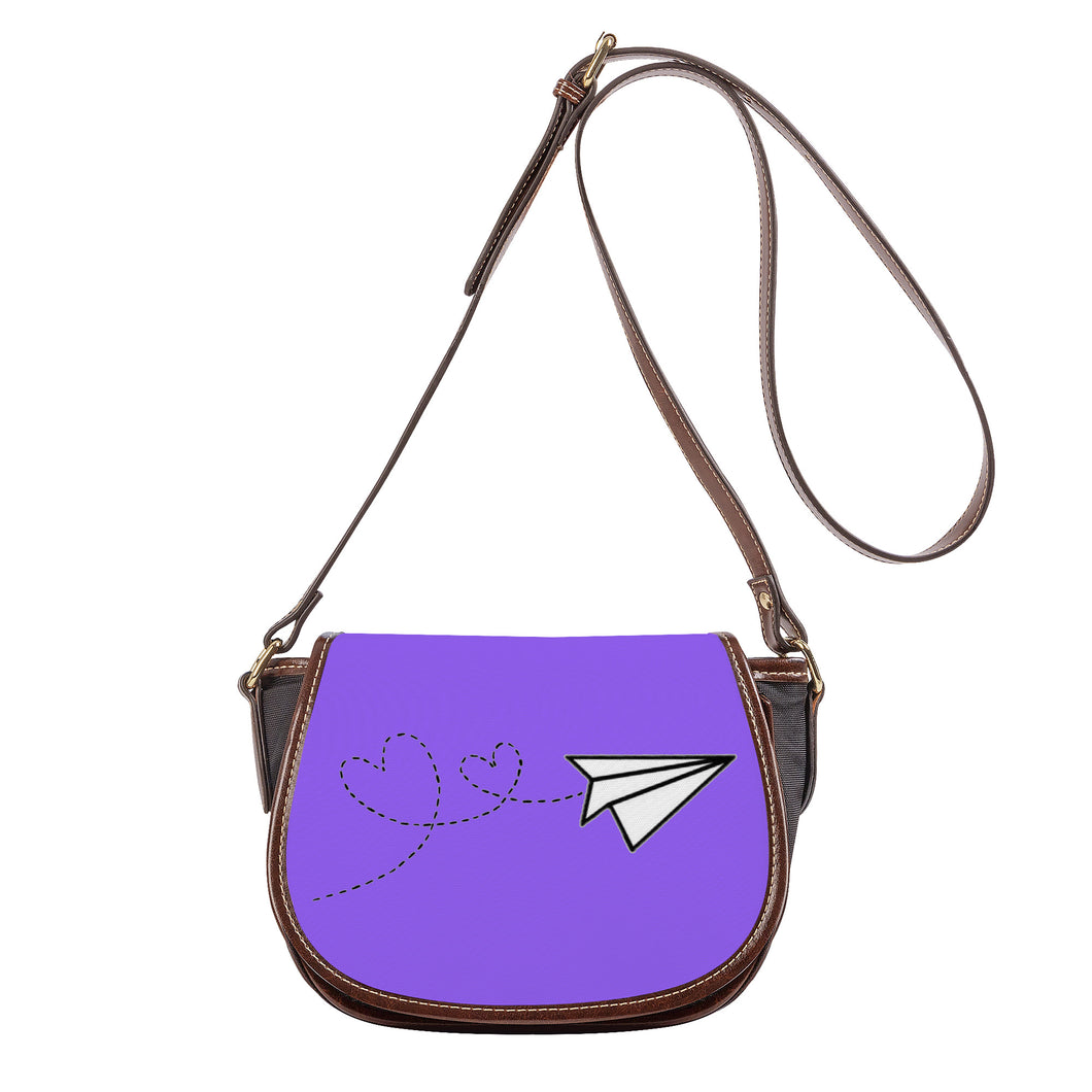 Ti Amo I love you - Exclusive Brand - Heliotrope 3 - Paper Airplane - Saddle Bag