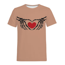 Load image into Gallery viewer, Ti Amo I love you - Exclusive Brand - Feldspar - Skeleton Hands with Heart - Men&#39;s T-Shirt - Sizes XS-4XL
