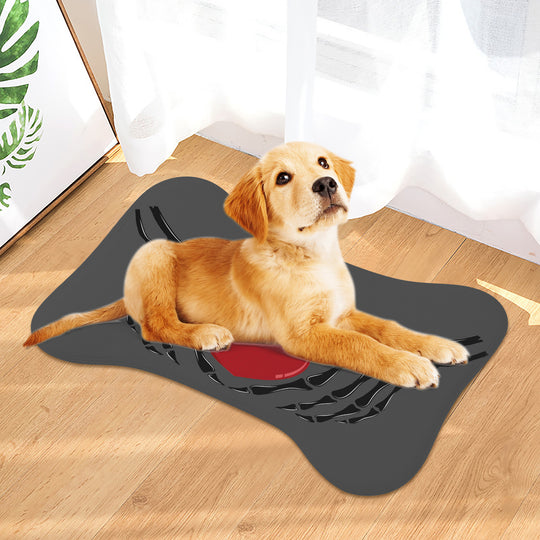 Ti Amo I love you - Exclusive Brand  - Davy's Grey - Skeleton Hands with Heart  - Big Paws Pet Rug