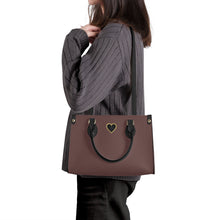 Load image into Gallery viewer, Ti Amo I love you - Exclusive Brand -  Rose Ebony - Luxury Womens PU Tote Bag - Black Straps
