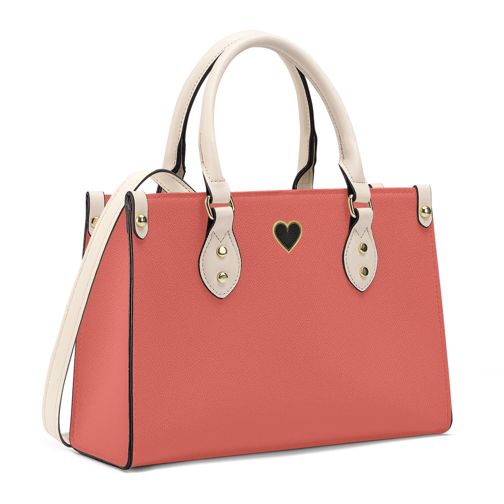 Ti Amo I love you - Exclusive Brand  - Terracotta 2 - Luxury Womens PU Tote Bag - Cream Straps