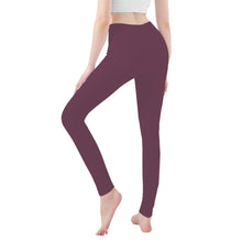 Load image into Gallery viewer, Ti Amo I love you - Exclusive Brand - Brownish Purple - Angry Fish  - Womens / Teen Girls  / Womens Plus Size  - Yoga Leggings - Sizes XS-3XL
