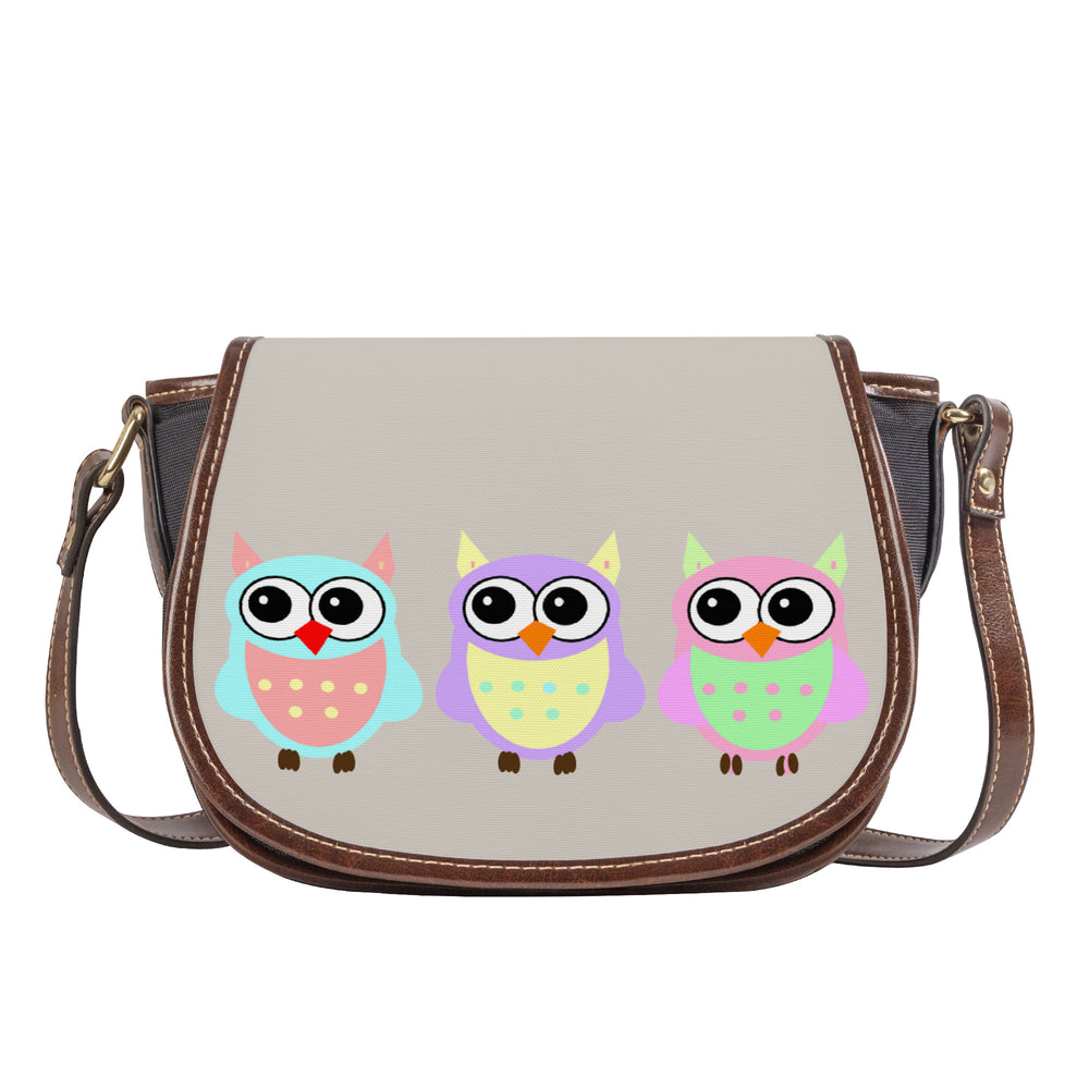 Ti Amo I love you - Exclusive Brand - Swirl - 3 Owls -  Saddle Bag