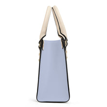 Load image into Gallery viewer, Ti Amo I love you - Exclusive Brand - Periwinkle Grey 2 - Luxury Womens PU Tote Bag - Cream Straps
