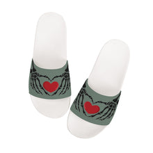 Load image into Gallery viewer, Ti Amo I love you - Exclusive Brand - Xanadu - Skeleton Hands with Heart -  Slide Sandals - White Soles
