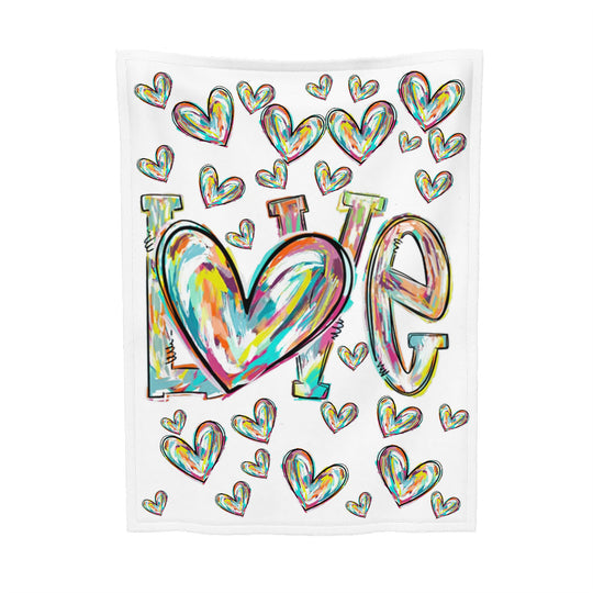 Ti Amo I love you - Exclusive Brand - White - Multicolor Love & Hearts - Baby Soft Blanket