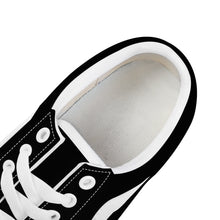 Load image into Gallery viewer, Ti Amo I love you - Exclusive Brand - Black - Double White Heart - Low Top Flat Sneaker
