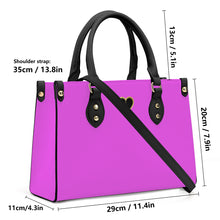 Load image into Gallery viewer, Ti Amo I love you - Exclusive Brand - Violet Pink - Luxury Women PU Tote Bag - Black Straps
