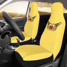 Load image into Gallery viewer, Ti Amo I love you - Exclusive Brand - Mustard Yellow - Skeleton Hands with Hearts  - New Car Seat Covers (Double)
