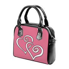 Load image into Gallery viewer, Ti Amo I love you  - Exclusive Brand - Deep Blush - Double White Heart - Shoulder Handbag
