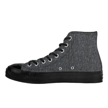 Load image into Gallery viewer, Ti Amo I love you - Exclusive Brand - Charcoal Grey Denim - High Top Canvas Shoes - Black  Soles
