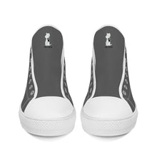 Load image into Gallery viewer, Ti Amo I love you  - Exclusive Brand - Davy&#39;s Grey - Talk to the Paw - High-Top Canvas Shoes - White - Ti Amo I love you
