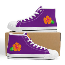 Load image into Gallery viewer, Ti Amo I love you - Exclusive Brand  - Purple Iris - High-Top Canvas Shoes - White Soles
