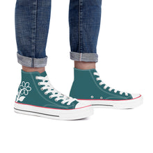 Load image into Gallery viewer, Ti Amo I love you - Exclusive Brand - Casal - White Daisy - High Top Canvas Shoes - White  Soles
