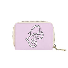 Load image into Gallery viewer, Ti Amo I love you - Exclusive Brand - Carousel Pink - Double White Heart - PU Leather - Zipper Card Holder
