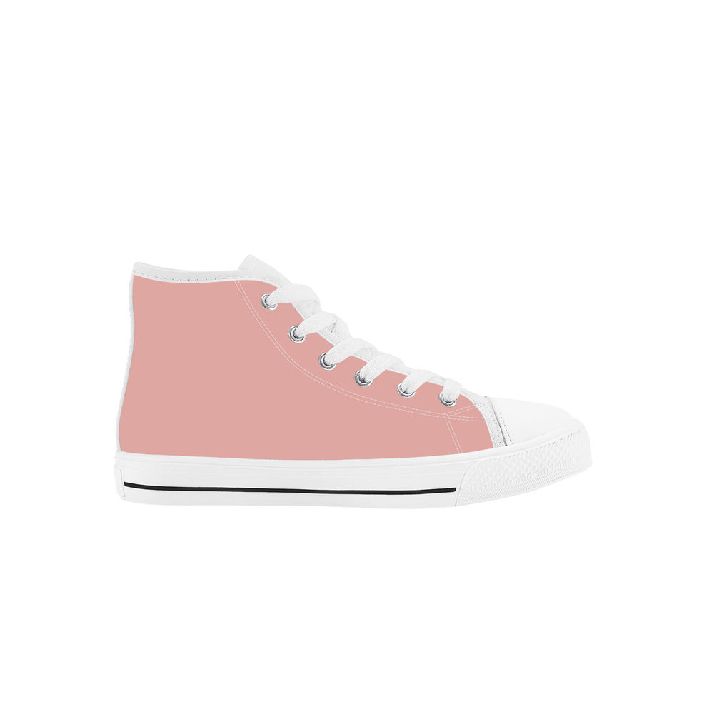 Ti Amo I love you - Exclusive Brand - Pink Rose - Kids High Top Canvas Shoes