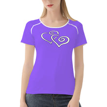 Load image into Gallery viewer, TI Amo I love you - Exclusive Brand - Heliotrope 3 - Double White Heart - Women&#39;s T shirt
