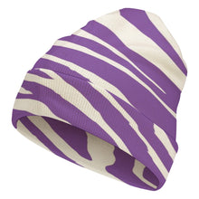 Load image into Gallery viewer, Ti Amo I love you - Exclusive Brand - Purple Zebra Stripes - Knit Hat
