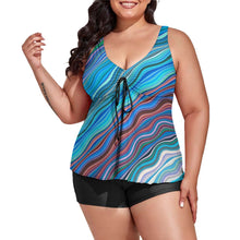 Load image into Gallery viewer, Ti Amo I love you - Exclusive Brand - Women&#39;s Plus Size Drawstring 2pc Swimsuit - Sizes XL-6XL
