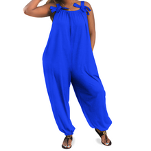 Load image into Gallery viewer, Ti Amo I love you - Exclusive Brand - Blue Blue Eyes- Womens Jumpsuit with Stylish Bow Spaghetti Straps
