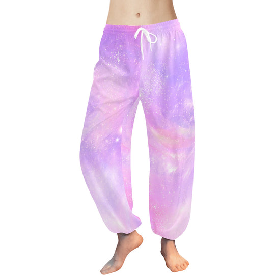 Ti Amo I love you  - Exclusive Brand  - Pink Star Pattern - Women's Harem Pants - Sizes XS-2XL