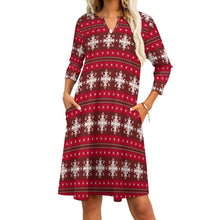 Load image into Gallery viewer, Ti Amo I love you - Exclusive Brand - 10 Styles -  Winter Christmas Patterns - 7-point Sleeve Dresses - Sizes S-5XL
