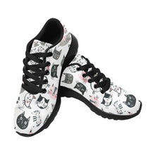 Load image into Gallery viewer, Ti Amo I love you  - Exclusive Brand - White with Black, Grey &amp; Pink Cat Faces - Kid&#39;s Sneakers (Little Kid / Big Kid) - Sizes Child 10.5C-13 C &amp; Youth 1-6
