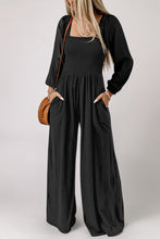 Load image into Gallery viewer, Square Neck Raglan Sleeve Jumpsuit with Pocket
