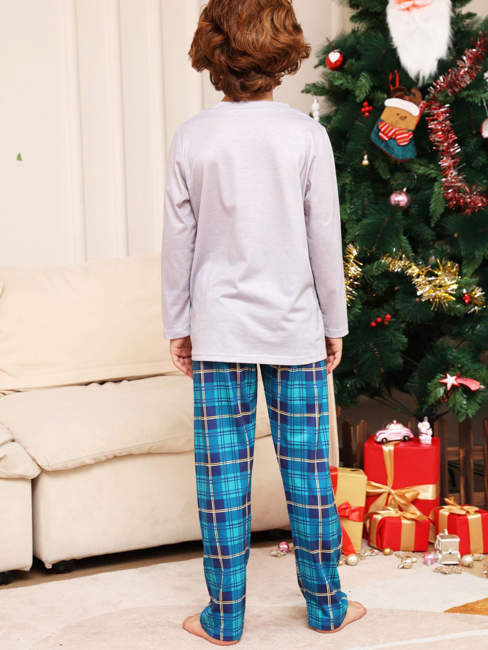 Toddler / Kids - Boys / Girls - Rudolph Graphic Long Sleeve Top and Plaid Pants Set - Sizes 2T- Kids 14