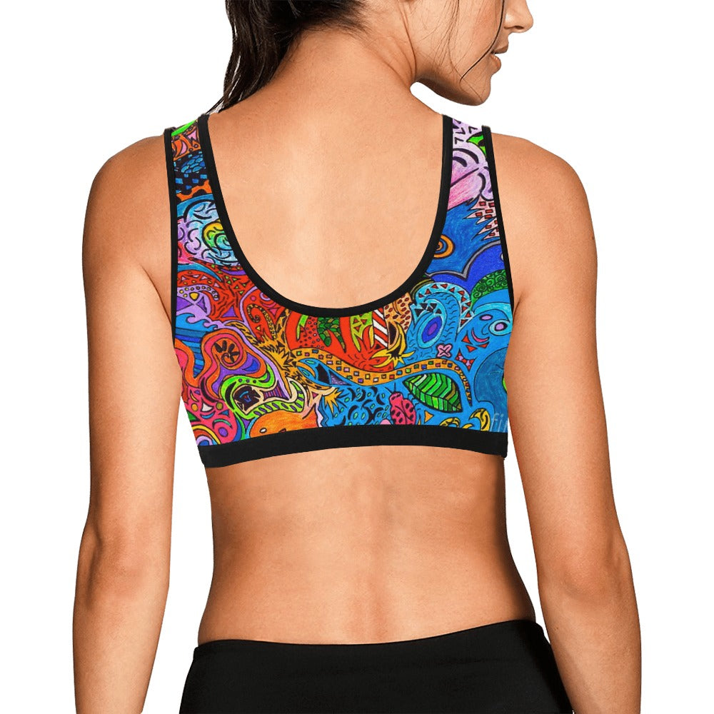 Ti Amo I love you - Exclusive Brand  - Multicolored Pattern - Women's Sports Bra