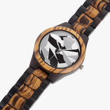 Load image into Gallery viewer, Ti Amo I love you - Exclusive Brand - Unisex Designer Black, Gray &amp; White Cool Geometric Pattern - Indian Ebony Wood Watch
