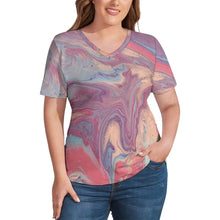 Load image into Gallery viewer, Ti Amo I love you - Exclusive Brand - Womens Plus Size V-Neck Short Sleeve Ladies T-Shirts - Sizes XL-4XL
