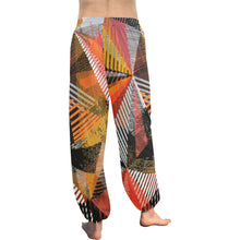 Load image into Gallery viewer, Ti Amo I love you  - Exclusive Brand  - Orange Yellow Black &amp; White Graphic Lines Pattern - Women&#39;s Harem Pants
