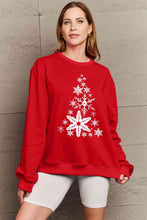 Load image into Gallery viewer, Simply Love Full Size Snowflake Christmas Tree Graphic Sweatshirt
