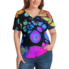 Load image into Gallery viewer, Ti Amo I love you - Exclusive Brand - Womens Plus Size V-Neck Short Sleeve Ladies T-Shirts - Sizes XL-4XL
