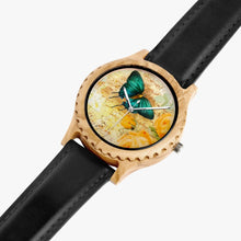 Load image into Gallery viewer, Ti Amo I love you - Exclusive Brand - Butterfly - Womens Designer Italian Olive Wood Watch - Leather Strap
