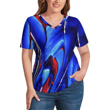 Load image into Gallery viewer, Ti Amo I love you - Exclusive Brand - Womens Plus Size V-Neck Short Sleeve Ladies T-Shirts - Sizes XL-4XL
