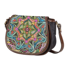 Load image into Gallery viewer, Ti Amo I love you - Exclusive Brand - Colorful Pattern - PU Leather Flap Saddle Bag
