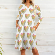 Load image into Gallery viewer, Ti Amo I love you - Exclusive Brand - 7-Point Long Sleeved Dress - Sizes S-5XL
