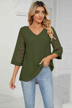 Load image into Gallery viewer, V-Neck Three-Quarter Sleeve Top
